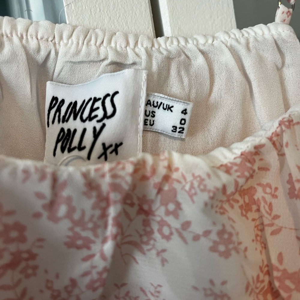 princess polly IVY HOLLOW MINI DRESS WHITE/PINK !!🌸✨🤍 - Picture 4 of 6